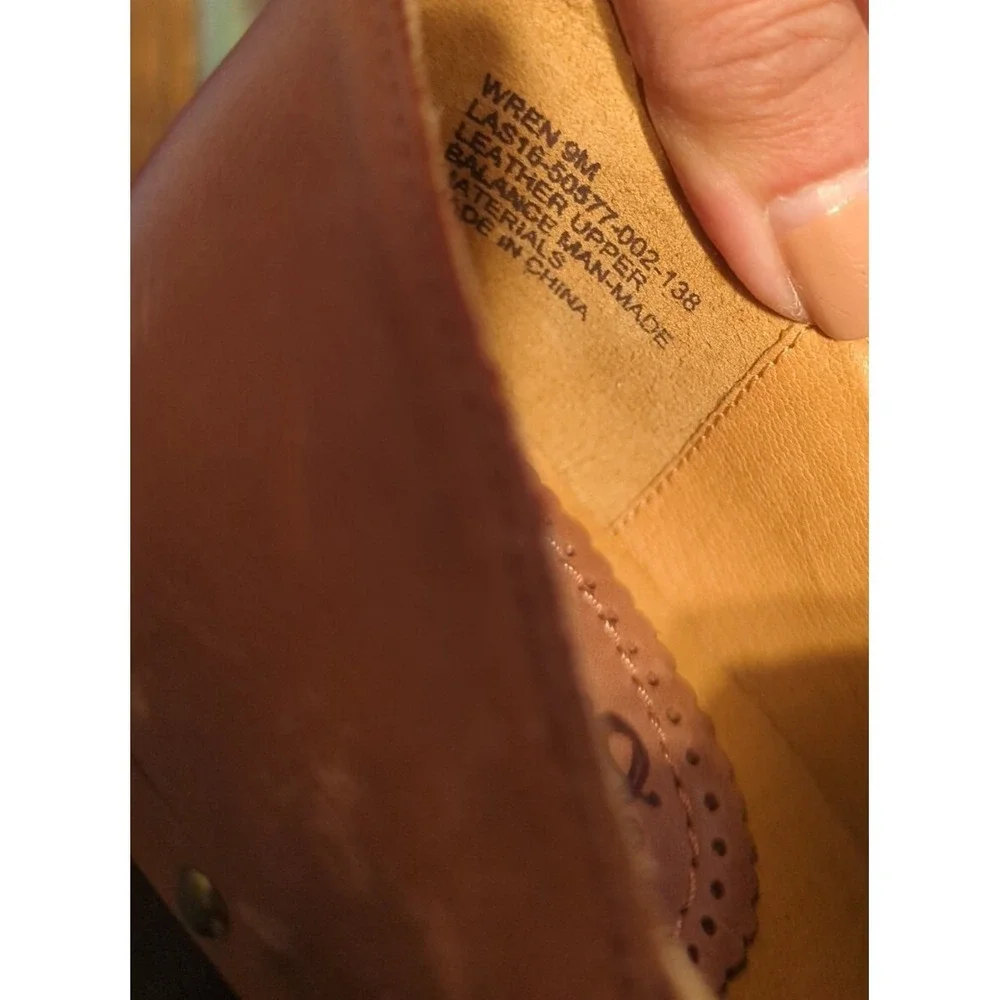 Latigo Womens Tan Leather‎ Wood Sole Platform Shoes Anthropologie 9M Closed Toe